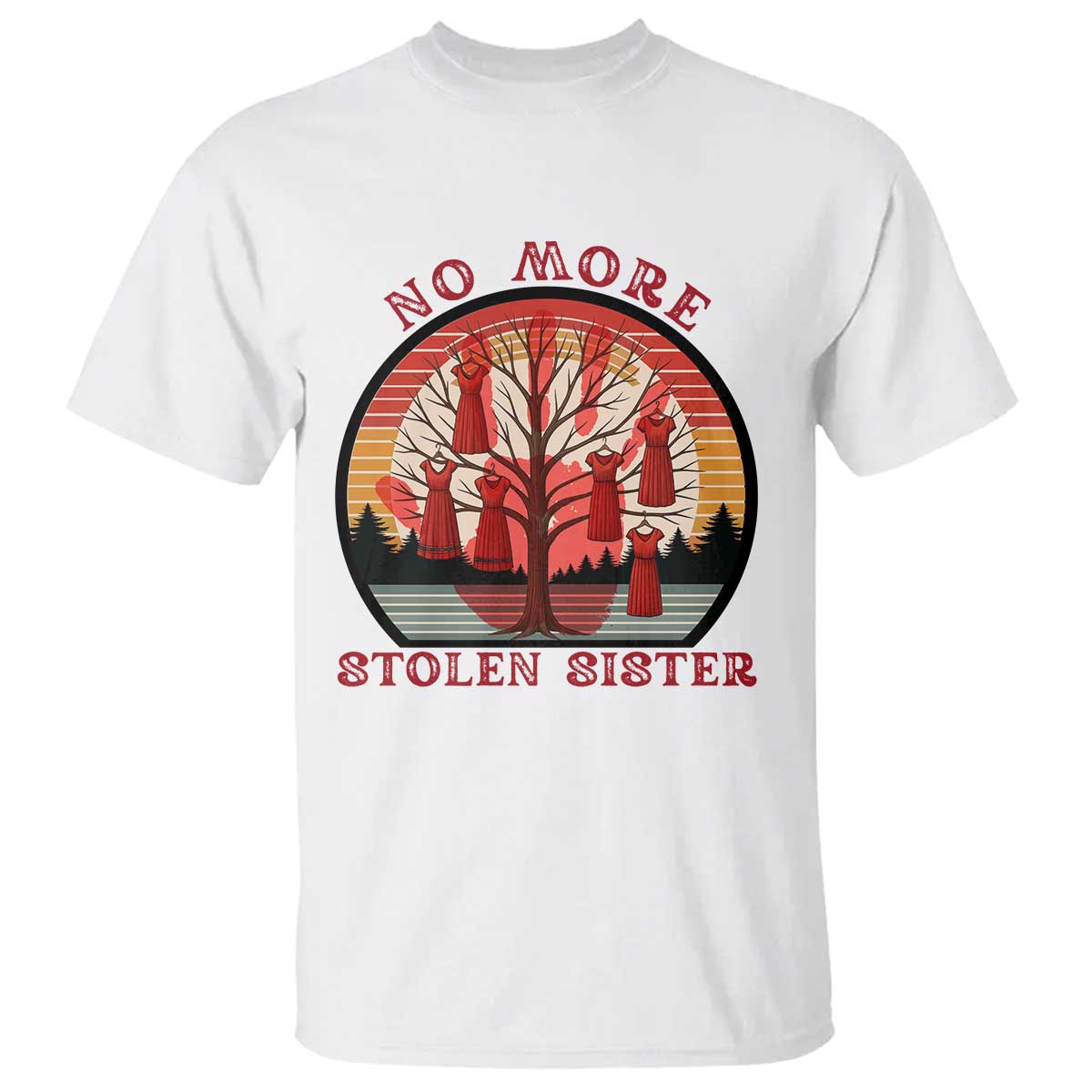 No More Stolen Sister T Shirt Red Hand MMIW Awareness America Native - Print Your Wear
