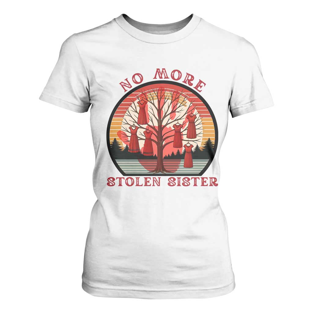 No More Stolen Sister T Shirt For Women Red Hand MMIW Awareness America Native - Print Your Wear