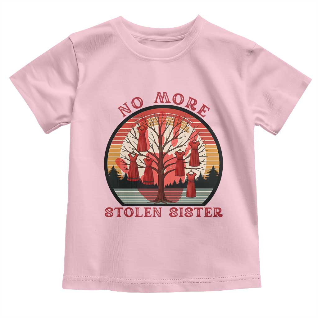 No More Stolen Sister Toddler T Shirt Red Hand MMIW Awareness America Native TS14 Light Pink Print Your Wear