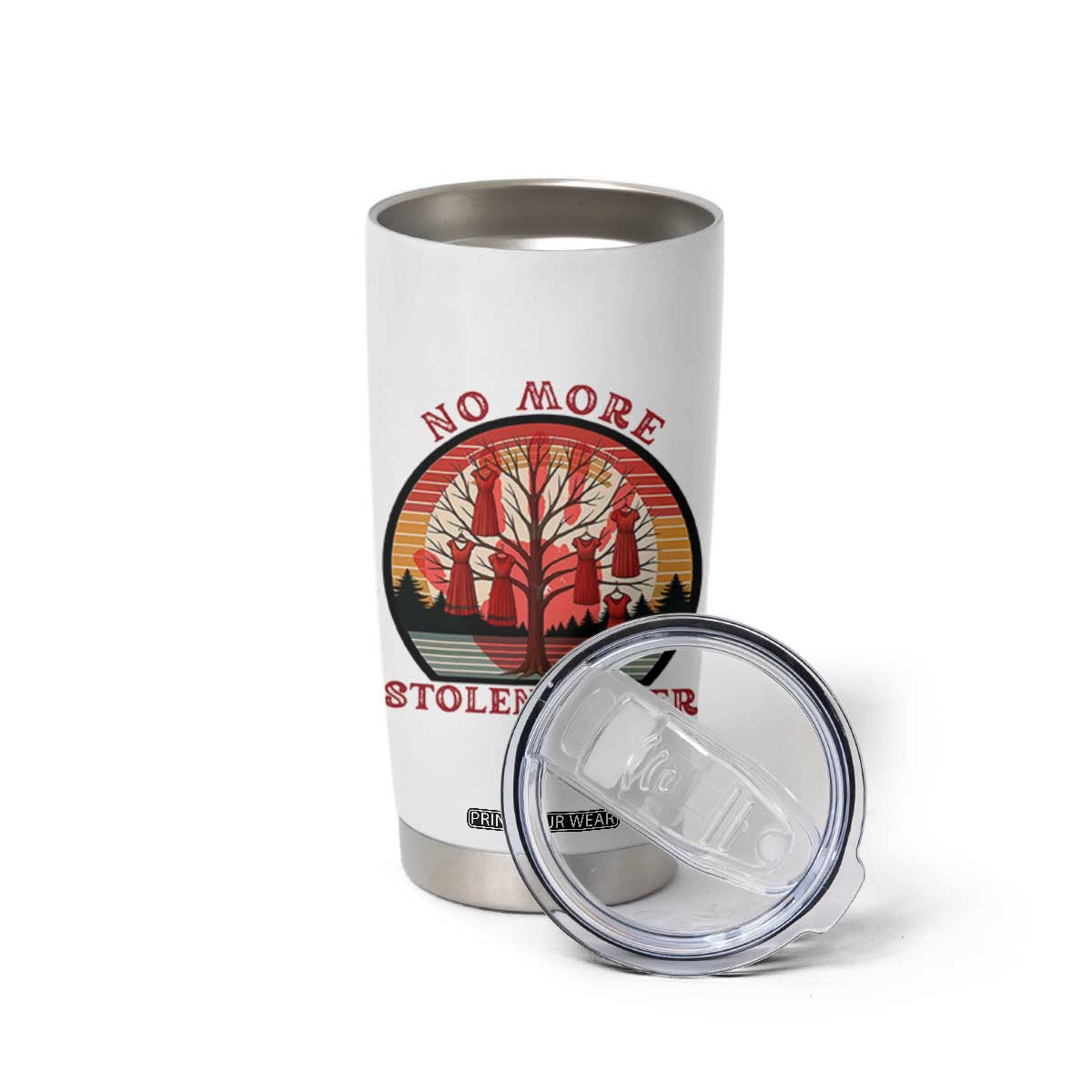 No More Stolen Sister Tumbler Cup Red Hand MMIW Awareness America Native TS14 Print Your Wear