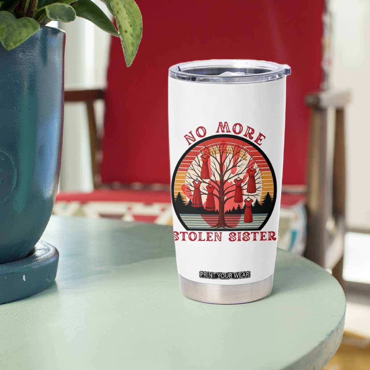 No More Stolen Sister Tumbler Cup Red Hand MMIW Awareness America Native TS14 Print Your Wear