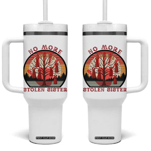 No More Stolen Sister Tumbler With Handle Red Hand MMIW Awareness America Native TS14 One Size: 40 oz White Print Your Wear
