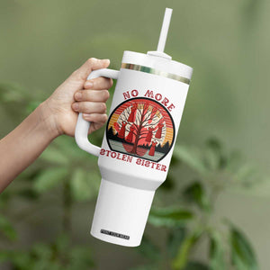 No More Stolen Sister Tumbler With Handle Red Hand MMIW Awareness America Native TS14 Print Your Wear