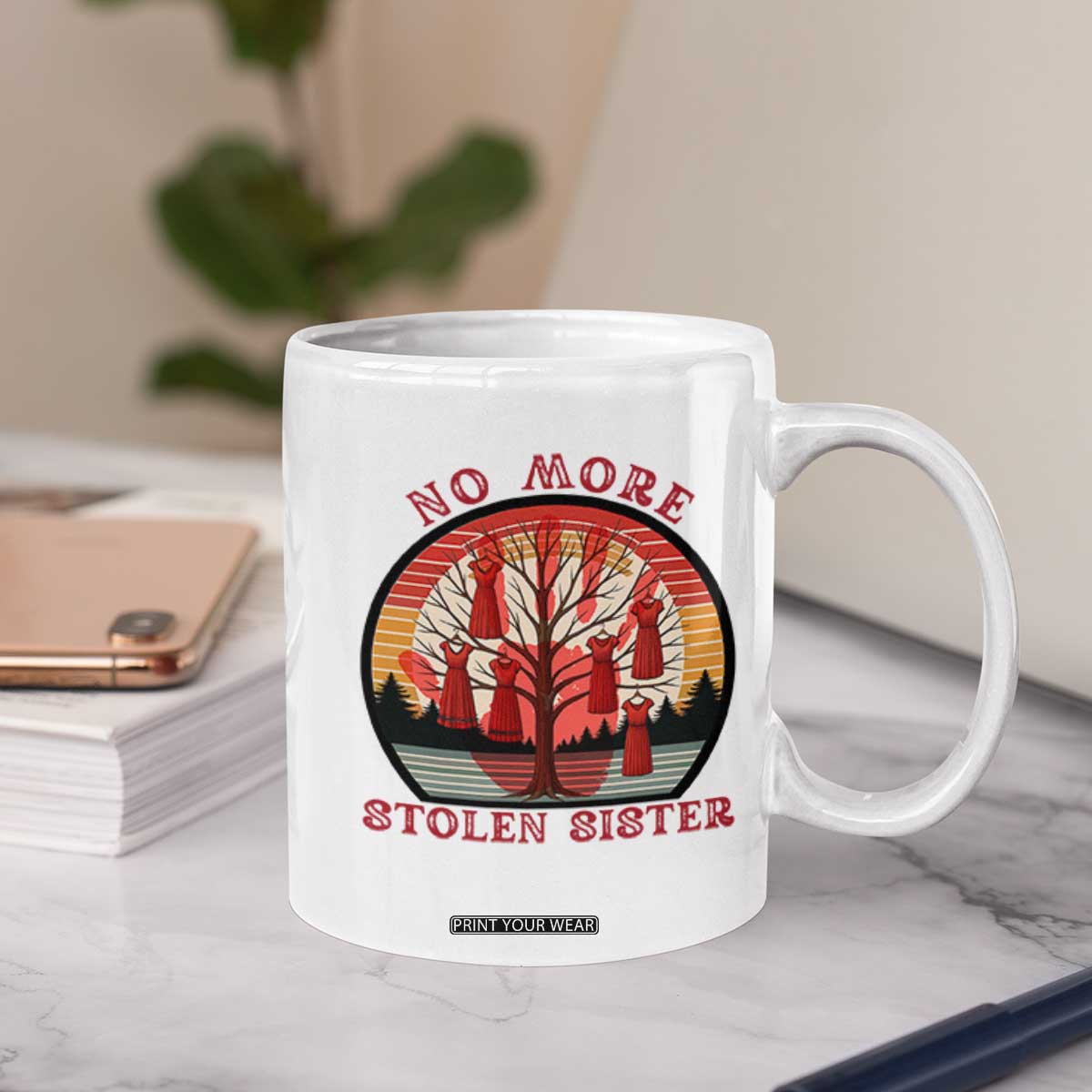 No More Stolen Sister Coffee Mug Red Hand MMIW Awareness America Native TS14 Print Your Wear