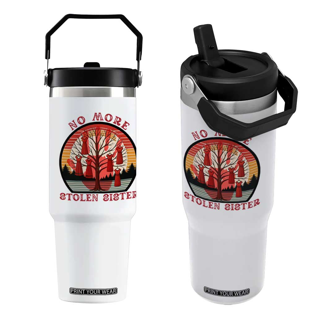 No More Stolen Sister Flip Straw Tumbler Red Hand MMIW Awareness America Native TS14 One Size: 30 oz White Print Your Wear