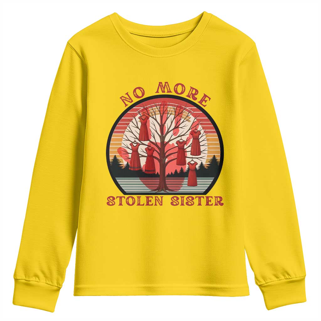 No More Stolen Sister Youth Sweatshirt Red Hand MMIW Awareness America Native TS14 Daisy Print Your Wear