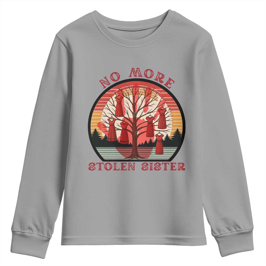 No More Stolen Sister Youth Sweatshirt Red Hand MMIW Awareness America Native TS14 Sport Gray Print Your Wear