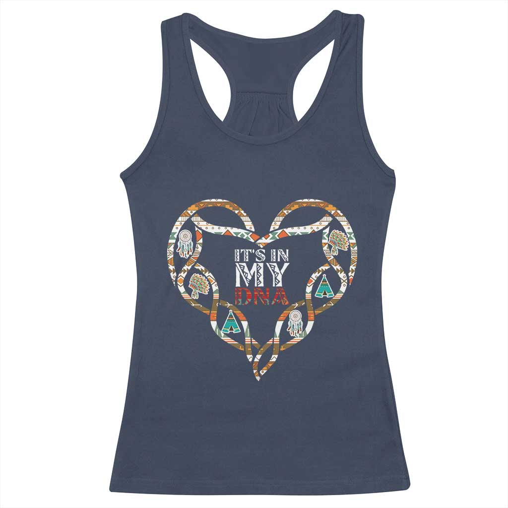 Native American Indian Racerback Tank Top It Is In My DNA TS14 Navy Print Your Wear