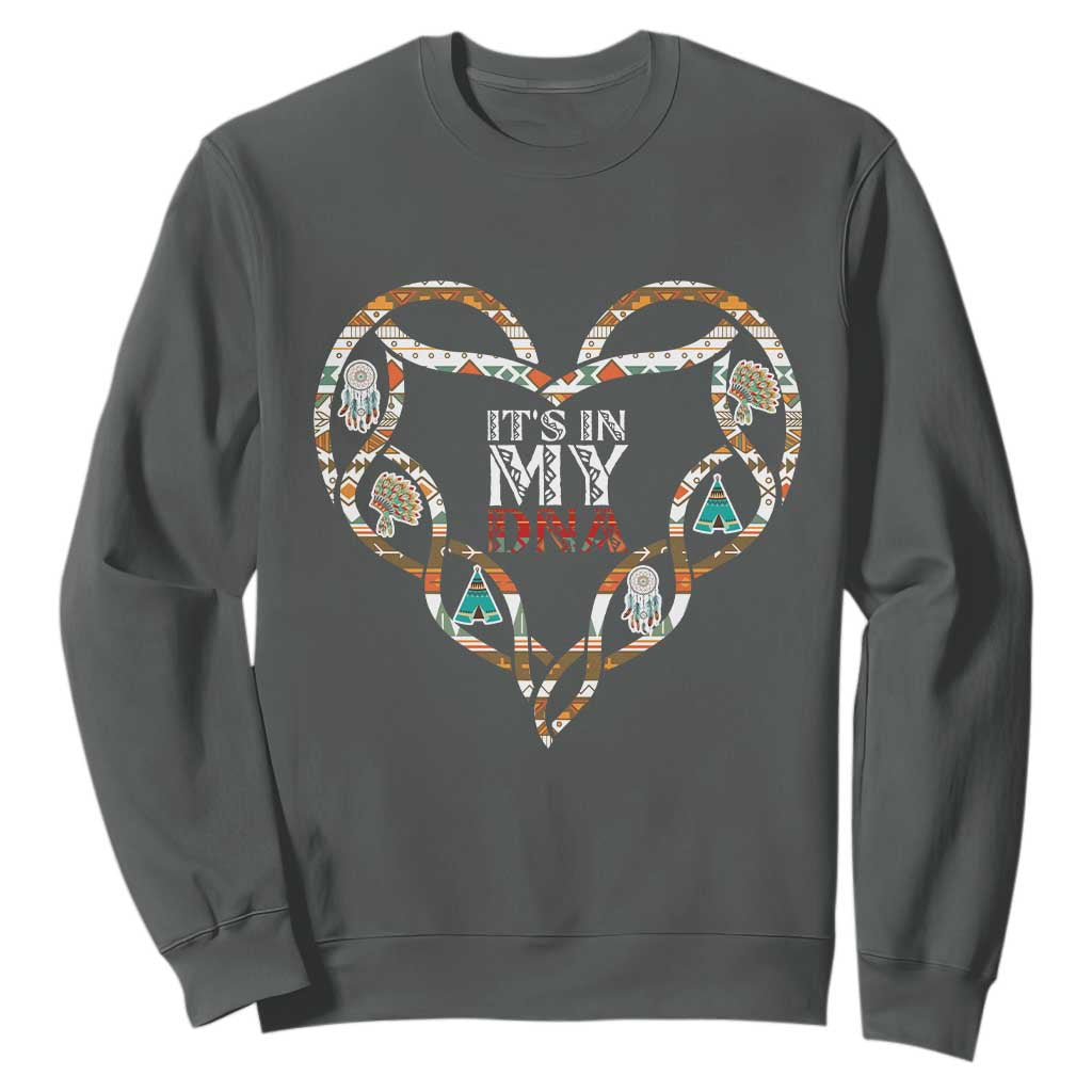 Native American Indian Sweatshirt It Is In My DNA TS14 Dark Heather Print Your Wear