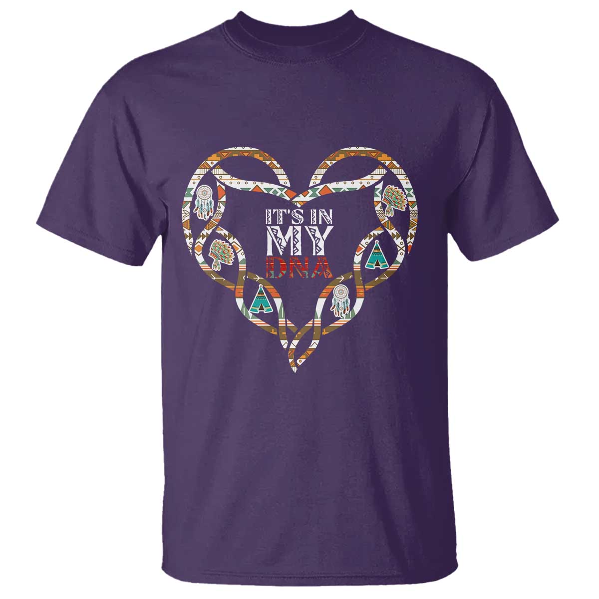 Native American Indian T Shirt It Is In My DNA TS14 Purple Print Your Wear
