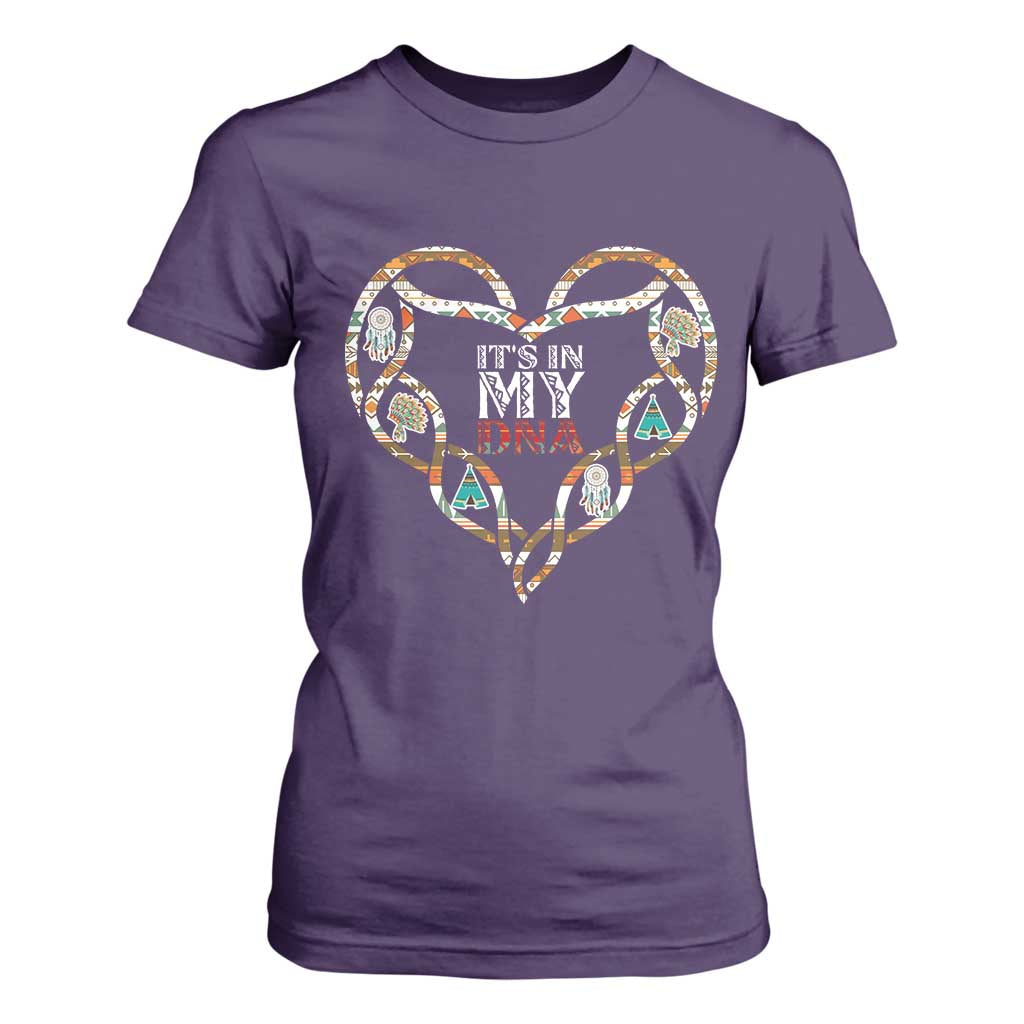 Native American Indian T Shirt For Women It Is In My DNA TS14 Purple Print Your Wear