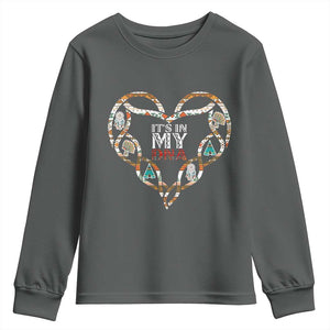 Native American Indian Youth Sweatshirt It Is In My DNA TS14 Dark Heather Print Your Wear