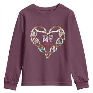 Native American Indian Youth Sweatshirt It Is In My DNA TS14 Maroon Print Your Wear