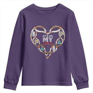 Native American Indian Youth Sweatshirt It Is In My DNA TS14 Purple Print Your Wear