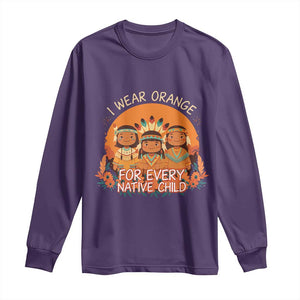 Native American Child Long Sleeve Shirt I Wear Orange For Every Native Child TS14 Purple Print Your Wear