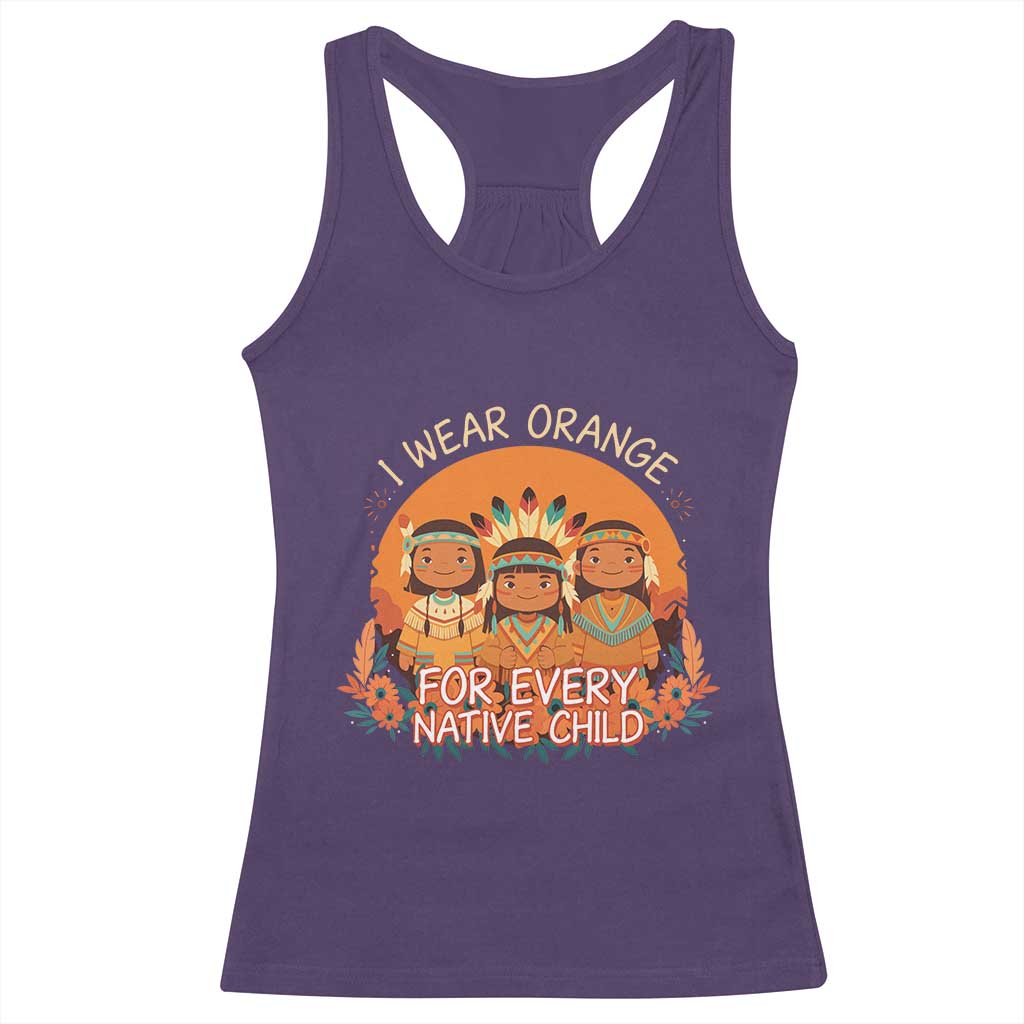 Native American Child Racerback Tank Top I Wear Orange For Every Native Child TS14 Purple Print Your Wear
