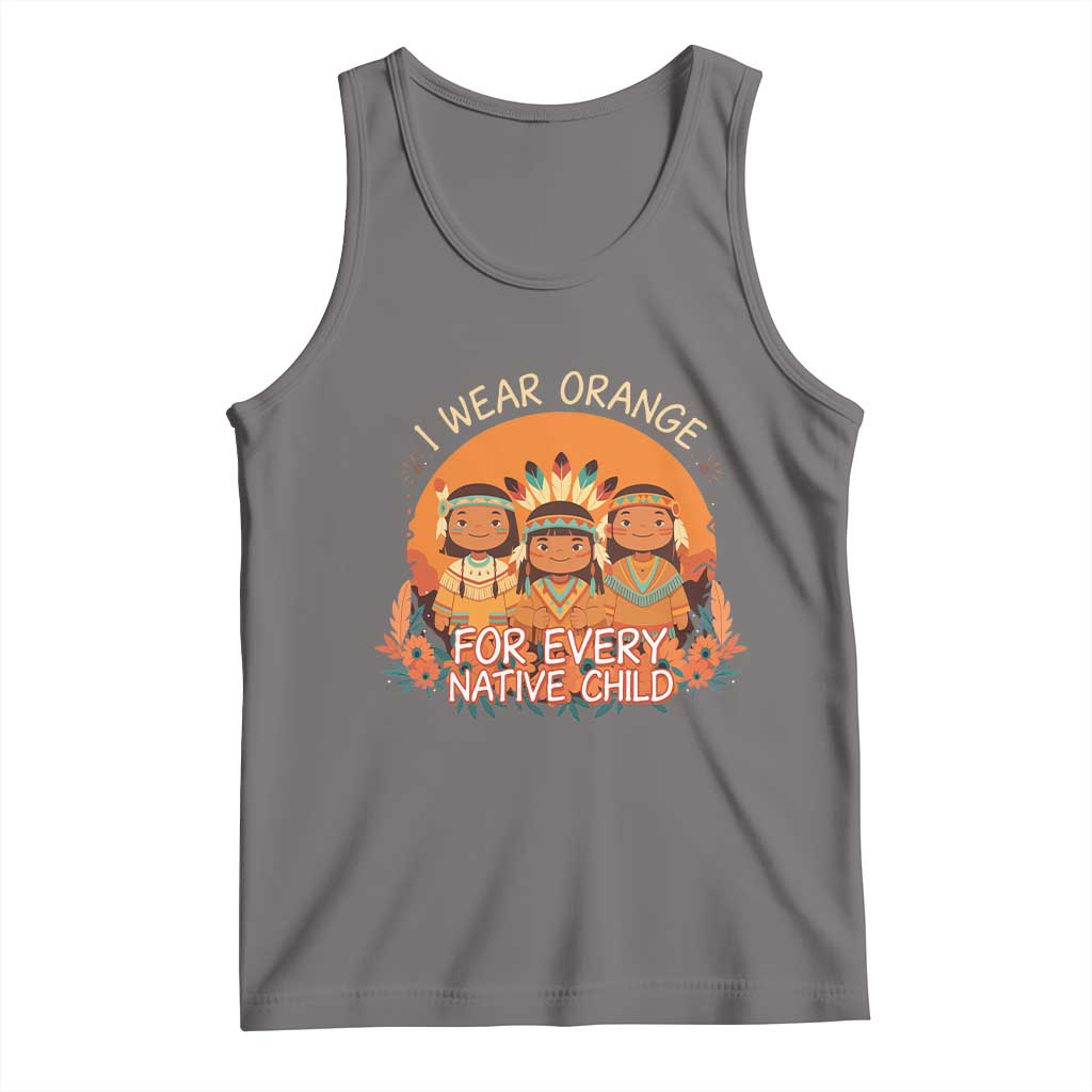 Native American Child Tank Top I Wear Orange For Every Native Child TS14 Deep Heather Print Your Wear