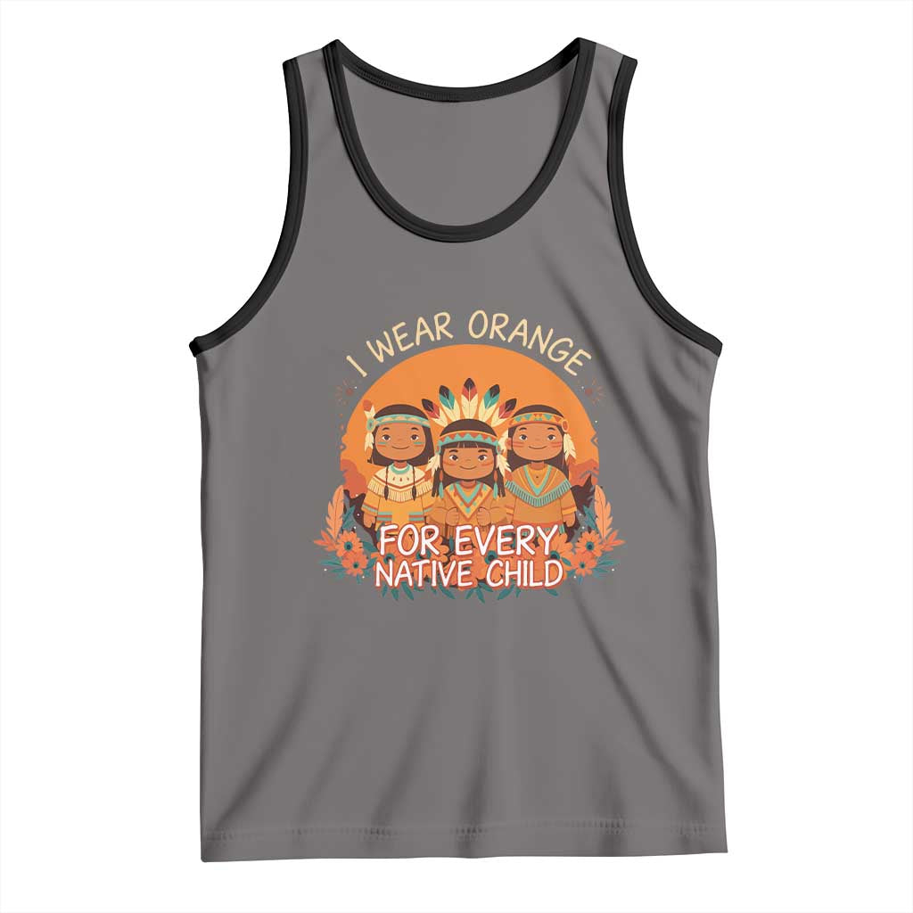 Native American Child Tank Top I Wear Orange For Every Native Child TS14 Deep Heather Black Print Your Wear