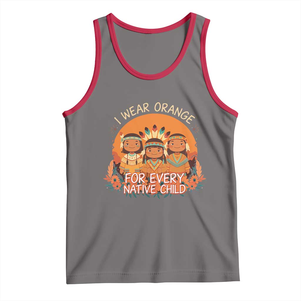 Native American Child Tank Top I Wear Orange For Every Native Child TS14 Deep Heather Red Print Your Wear