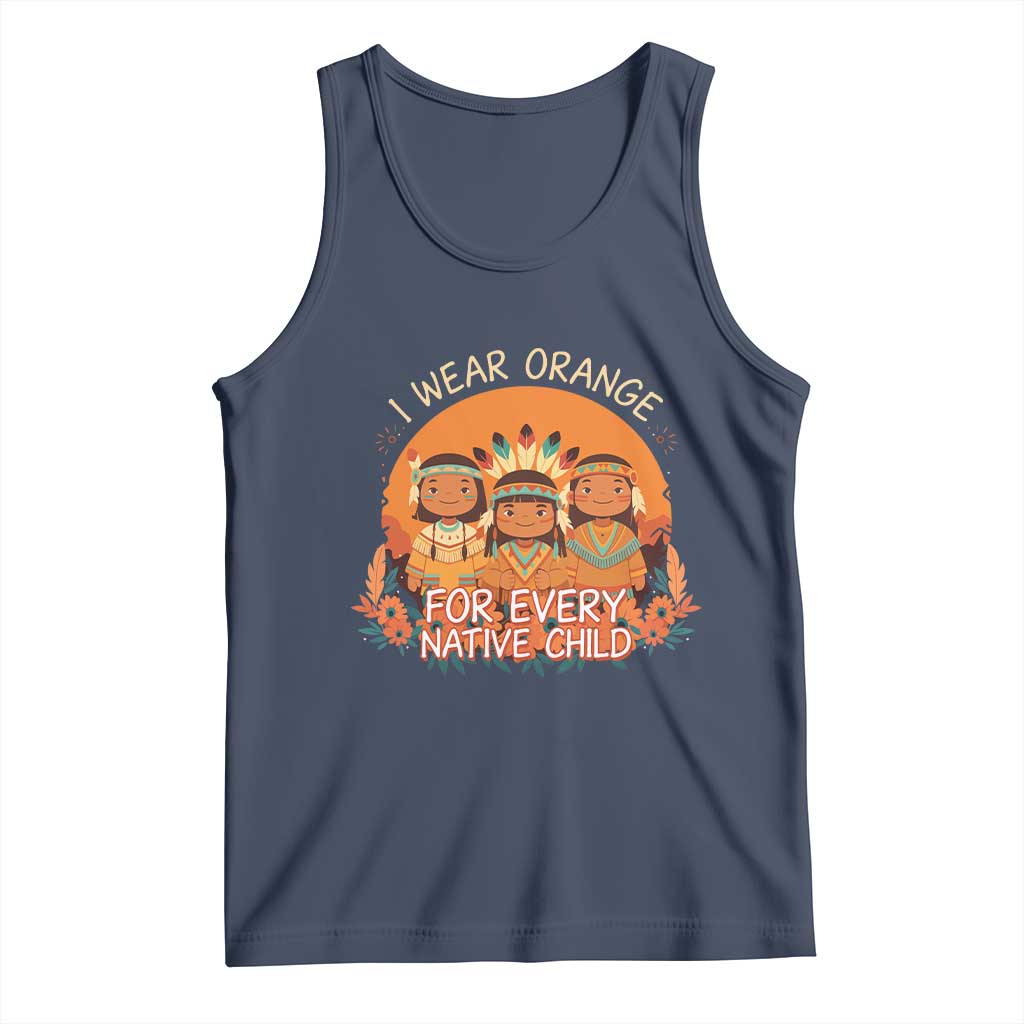Native American Child Tank Top I Wear Orange For Every Native Child TS14 Navy Print Your Wear