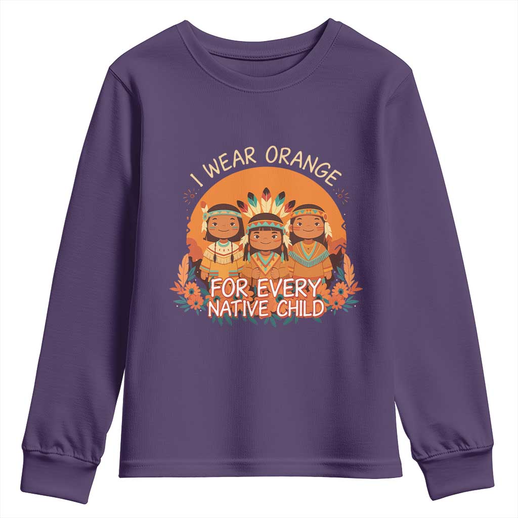 Native American Child Youth Sweatshirt I Wear Orange For Every Native Child TS14 Purple Print Your Wear