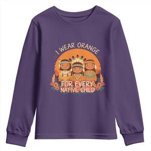 Native American Child Youth Sweatshirt I Wear Orange For Every Native Child TS14 Purple Print Your Wear