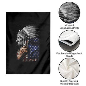 Indian Chief Native American USA Flag Garden Flag TS14 Print Your Wear