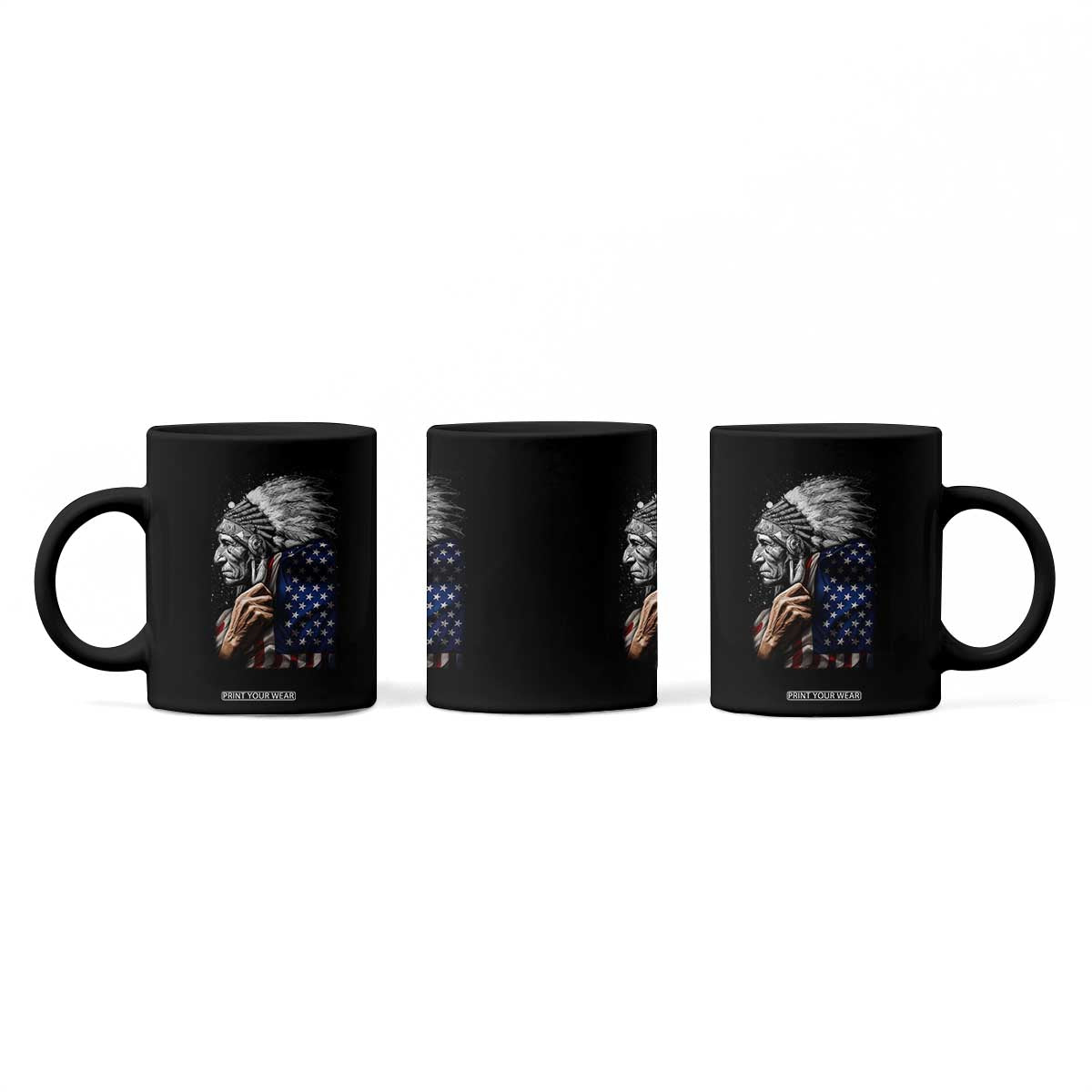 Indian Chief Native American USA Flag Coffee Mug TS14 Print Your Wear