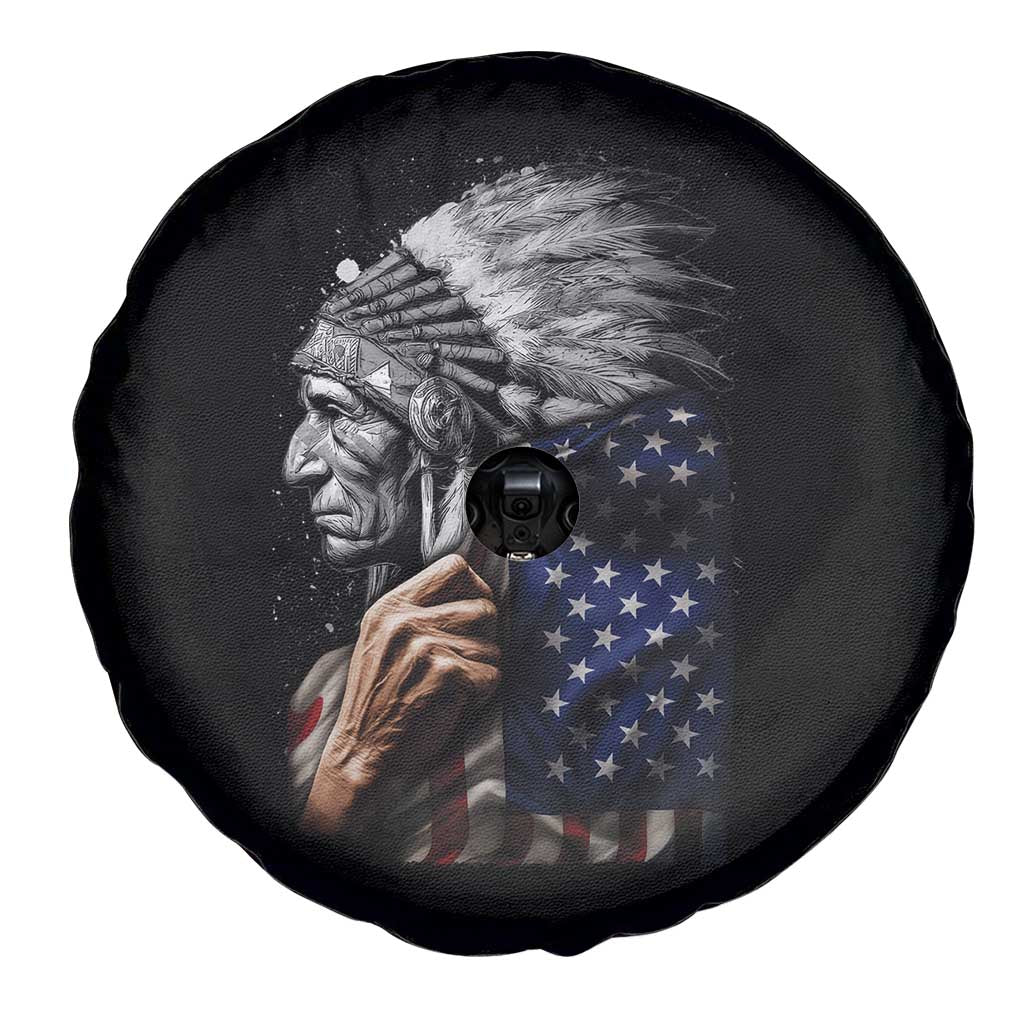 Indian Chief Native American USA Flag Spare Tire Cover TS14 Print Your Wear