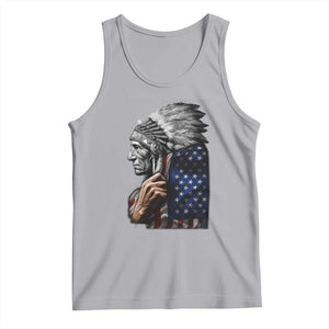 Indian Chief Native American USA Flag Tank Top TS14 Athletic Heather Print Your Wear