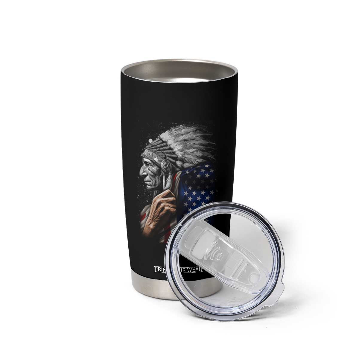 Indian Chief Native American USA Flag Tumbler Cup TS14 Print Your Wear