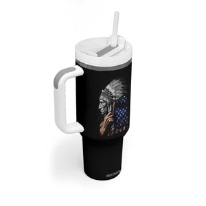 Indian Chief Native American USA Flag Tumbler With Handle TS14 Print Your Wear