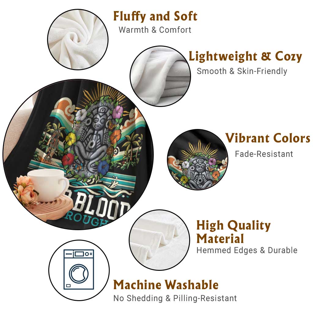 Indigenous Taino Warrior Puerto Rico Carribbean Culture Throw Blanket Taino Blood Runs Through Me TS14 Print Your Wear