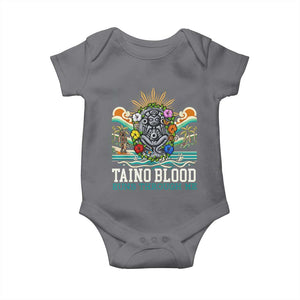 Indigenous Taino Warrior Puerto Rico Carribbean Culture Baby Onesie Taino Blood Runs Through Me TS14 Charcoal Print Your Wear