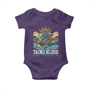 Indigenous Taino Warrior Puerto Rico Carribbean Culture Baby Onesie Taino Blood Runs Through Me TS14 Purple Print Your Wear