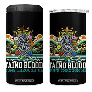 Indigenous Taino Warrior Puerto Rico Carribbean Culture 4 in 1 Can Cooler Tumbler Taino Blood Runs Through Me TS14 One Size: 16 oz Black Print Your Wear