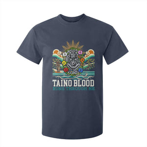Indigenous Taino Warrior Puerto Rico Carribbean Culture T Shirt For Kid Taino Blood Runs Through Me TS14 Navy Print Your Wear