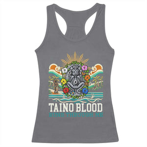 Indigenous Taino Warrior Puerto Rico Carribbean Culture Racerback Tank Top Taino Blood Runs Through Me TS14 Charcoal Print Your Wear