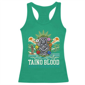 Indigenous Taino Warrior Puerto Rico Carribbean Culture Racerback Tank Top Taino Blood Runs Through Me TS14 Irish Green Print Your Wear