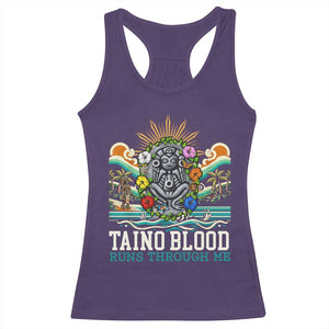 Indigenous Taino Warrior Puerto Rico Carribbean Culture Racerback Tank Top Taino Blood Runs Through Me TS14 Purple Print Your Wear