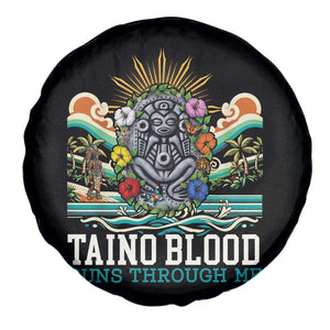 Indigenous Taino Warrior Puerto Rico Carribbean Culture Spare Tire Cover Taino Blood Runs Through Me TS14 Print Your Wear