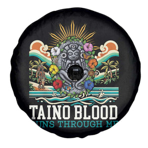 Indigenous Taino Warrior Puerto Rico Carribbean Culture Spare Tire Cover Taino Blood Runs Through Me TS14 Print Your Wear