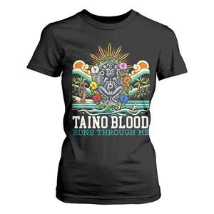 Indigenous Taino Warrior Puerto Rico Carribbean Culture T Shirt For Women Taino Blood Runs Through Me TS14 Black Print Your Wear