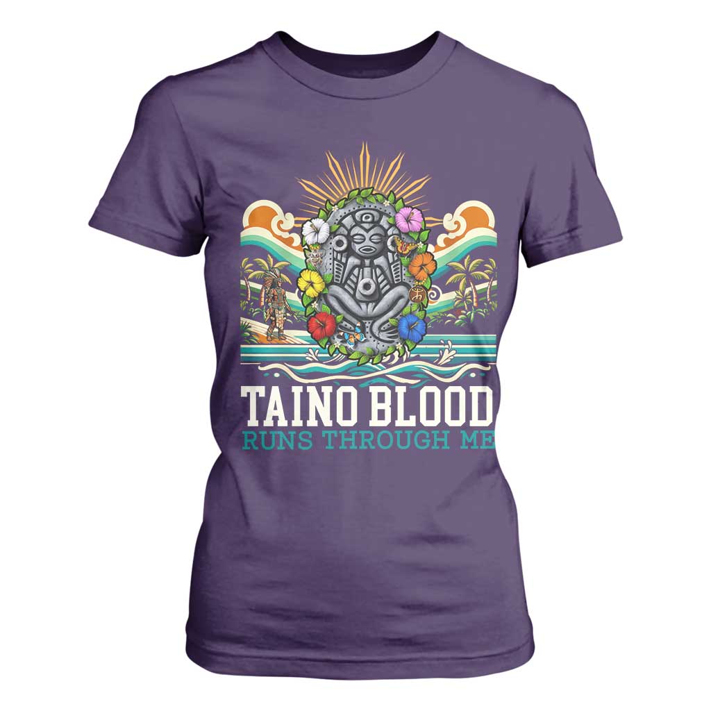 Indigenous Taino Warrior Puerto Rico Carribbean Culture T Shirt For Women Taino Blood Runs Through Me TS14 Purple Print Your Wear