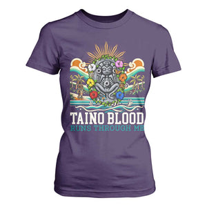 Indigenous Taino Warrior Puerto Rico Carribbean Culture T Shirt For Women Taino Blood Runs Through Me TS14 Purple Print Your Wear