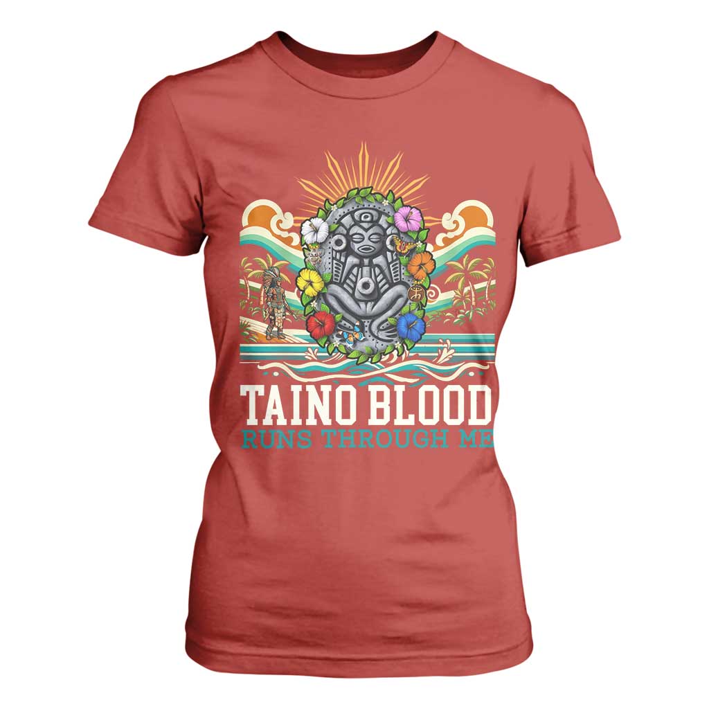 Indigenous Taino Warrior Puerto Rico Carribbean Culture T Shirt For Women Taino Blood Runs Through Me TS14 Red Print Your Wear