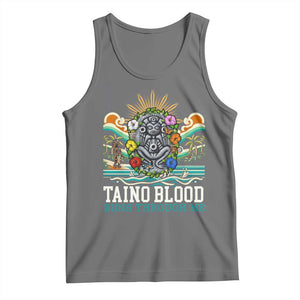 Indigenous Taino Warrior Puerto Rico Carribbean Culture Tank Top Taino Blood Runs Through Me TS14 Black Heather Print Your Wear