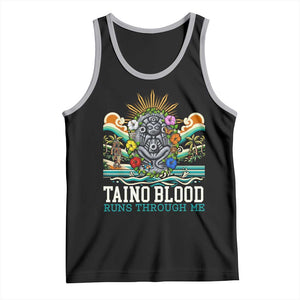 Indigenous Taino Warrior Puerto Rico Carribbean Culture Tank Top Taino Blood Runs Through Me TS14 Black Athletic Heather Print Your Wear