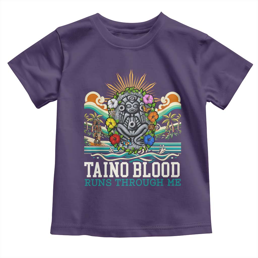 Indigenous Taino Warrior Puerto Rico Carribbean Culture Toddler T Shirt Taino Blood Runs Through Me TS14 Purple Print Your Wear