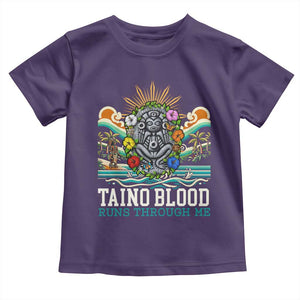 Indigenous Taino Warrior Puerto Rico Carribbean Culture Toddler T Shirt Taino Blood Runs Through Me TS14 Purple Print Your Wear